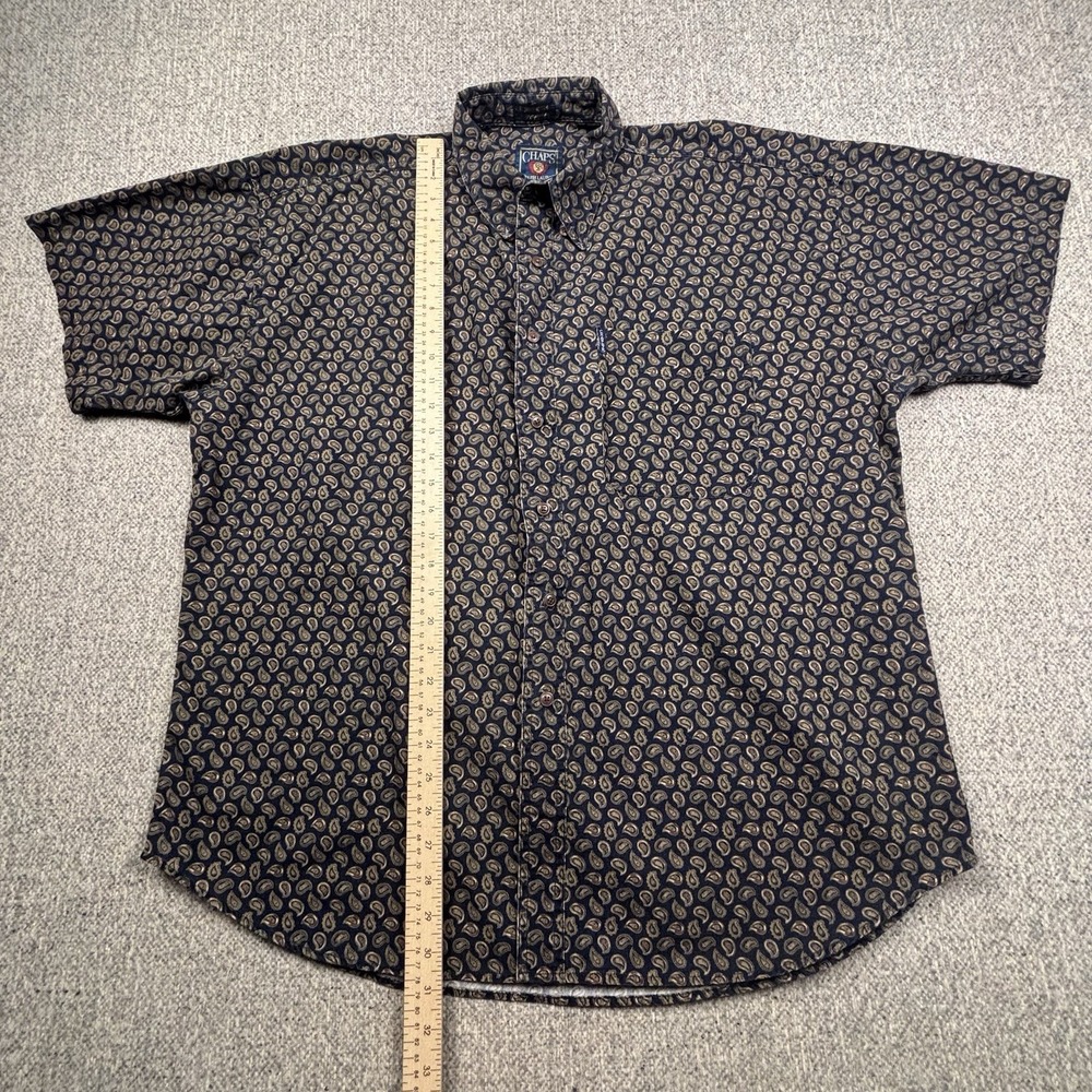 Chaps Ralph Lauren Shirt Mens XL Blue Paisley Button Up Classic Fit Cotton - Picture 4 of 6